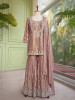 Inara Shimmer Brown Crushed Organza Gharara Suit Set