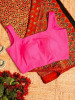 Mastani Pink Cotton Blouse with Square Neck on Both Sides