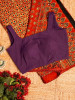 Mastani Purple Cotton Blouse with Square Neck on Both Sides