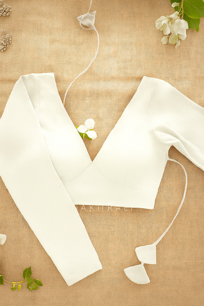 Image of Gajgamini White Solid Blouse Collection