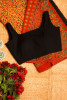 Mastani Black Cotton Blouse with Square Neck on Both Sides