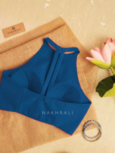 Diva Blue Cotton Solid Blouse