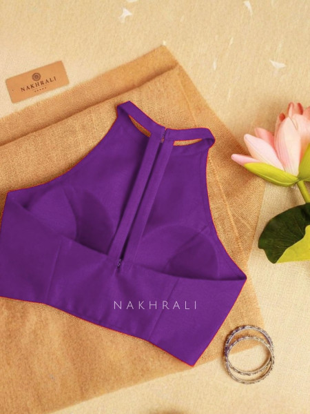 Diva Purple Cotton Solid Blouse