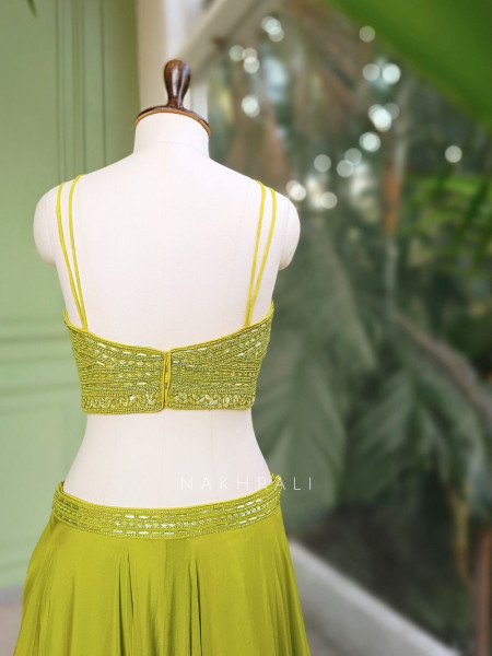 Zaylith Bead Embellished Lehenga Set with Cape Dupatta