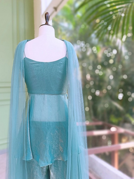 Zeraya Firozi Embroidered Peplum Palazzo Set