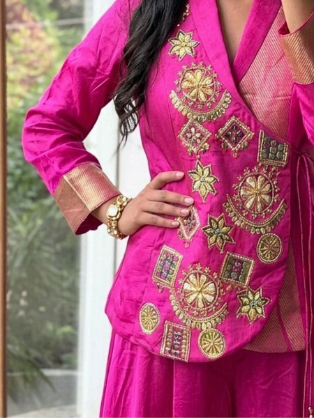 Mirai Magenta Indo-Western Palazzo Set