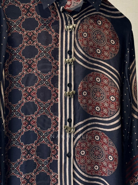 Aria Black Printed Summer Shirt