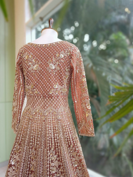 Truffle Luxe Indo-Western Lehenga with Thread and Sequin Work