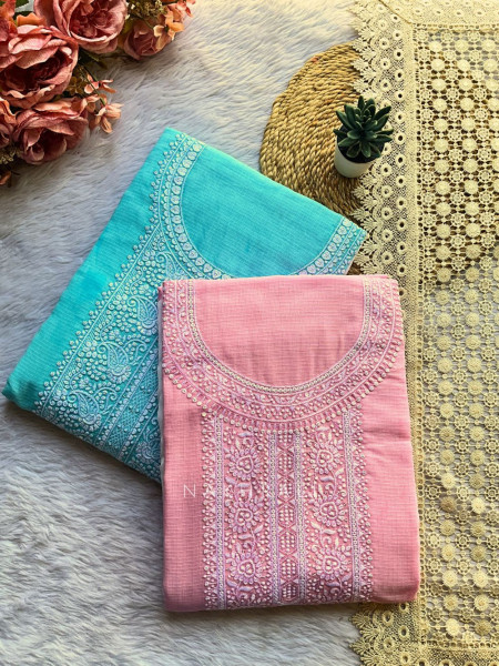 Urvashi Pink Floral Dress Material Set