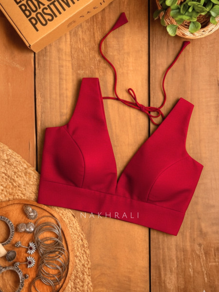 Parineeta – Red Cotton Tie-Back Blouse