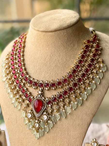 Rivara Red Necklace Set