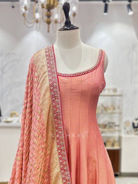 Regalia Gajari Anarkali Gharara Set with Sequin & Zari Work