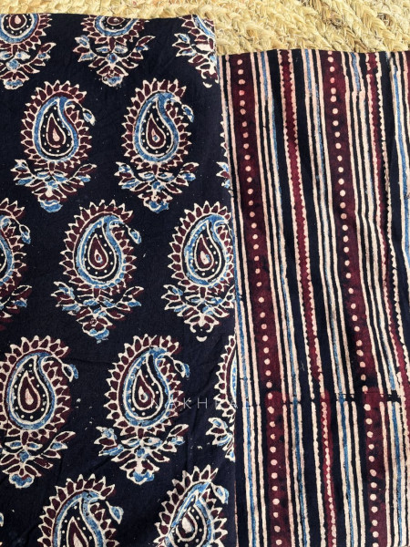 Niloufar Black Cotton Kurta with Sequin Patch Work