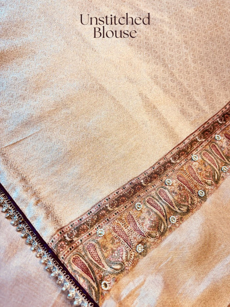 Victoria 2 Piece Beige Saree