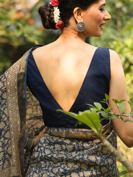 Ishqiya Blue V Neck Blouse