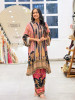 Samira Pink Viscose-Satin Blend Kurta Pant Set