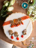Vairi Orange Kundan Beaded Choker Set