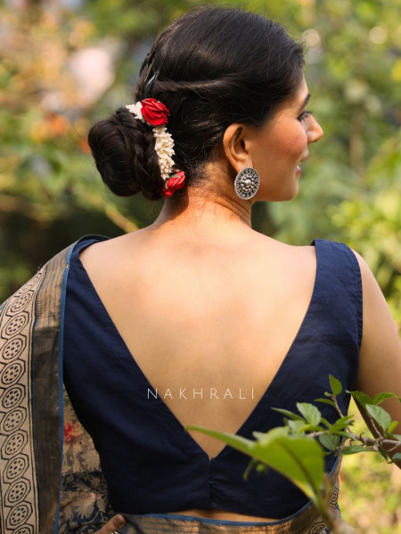 Ishqiya Blue V Neck Blouse