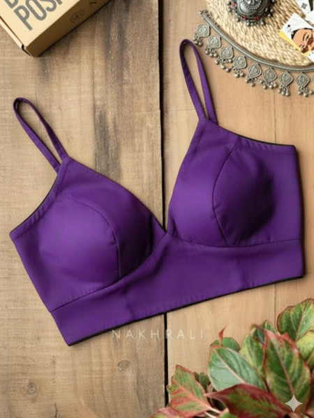 Veronica – Purple Cotton Contour Strap Blouse