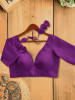 Chandani Purple Cotton Blouse with Petal Tie-Back Detail