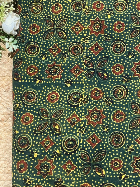 Umrao Green Angrakha Cotton Kurta Pant Set