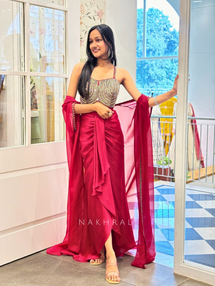 Rasika Dhoti Pattern Indo-western set