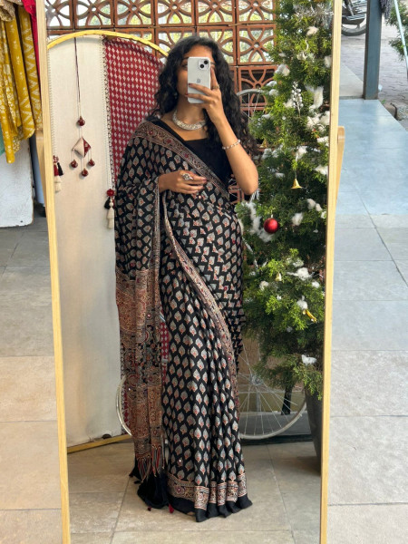 Tamanna Black Modal Printed Saree