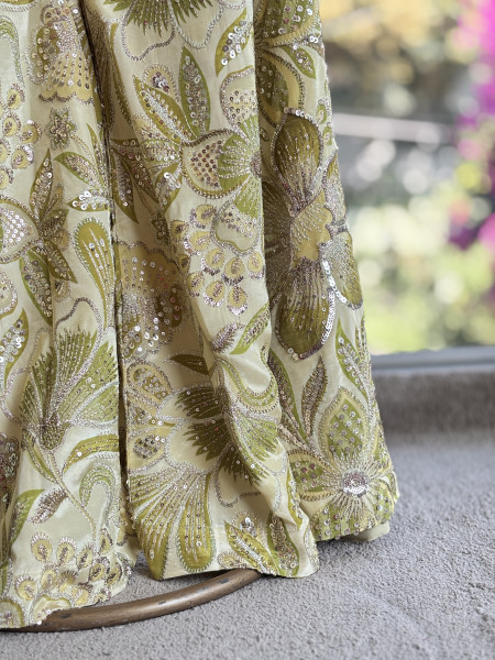 Gulrang Bloom Yellow Indo-Western Peplum Set