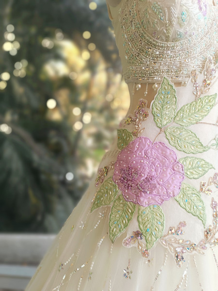 Floral Symphony White Indo-Western Lehenga Set