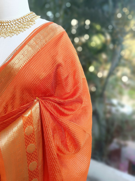 Rangika Orange Saree with Statement Blouse