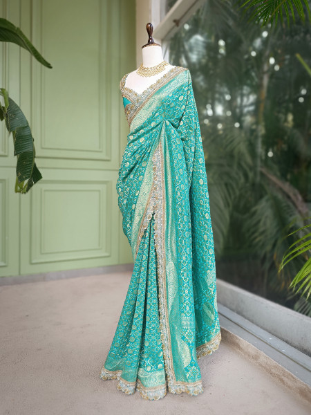 Rangini Rama border Weave Saree