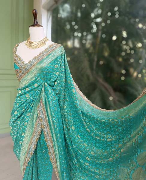 Rangini Rama border Weave Saree