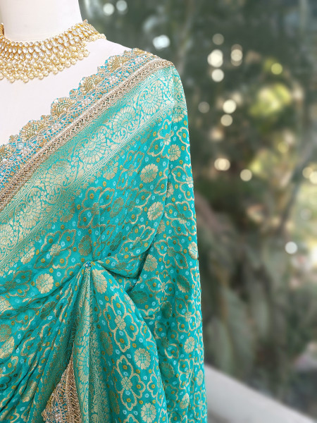 Rangini Rama border Weave Saree