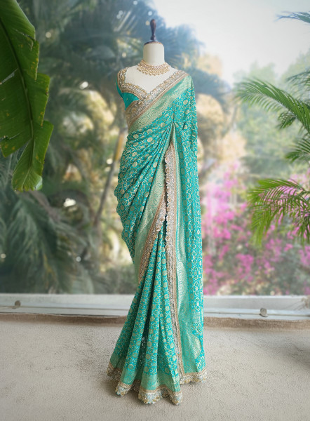 Rangini Rama border Weave Saree