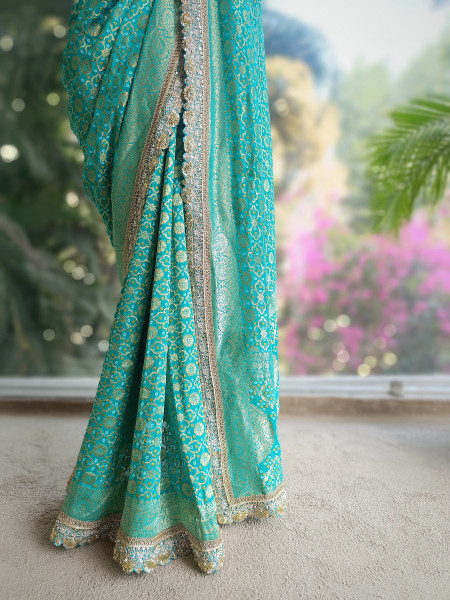 Rangini Rama border Weave Saree