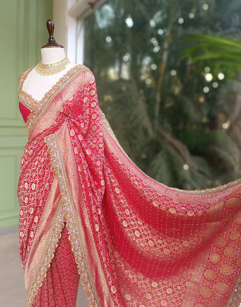 Rangini Red border Weave Saree