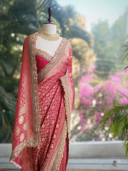 Rangini Red border Weave Saree