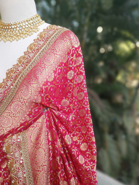 Rangini Red border Weave Saree