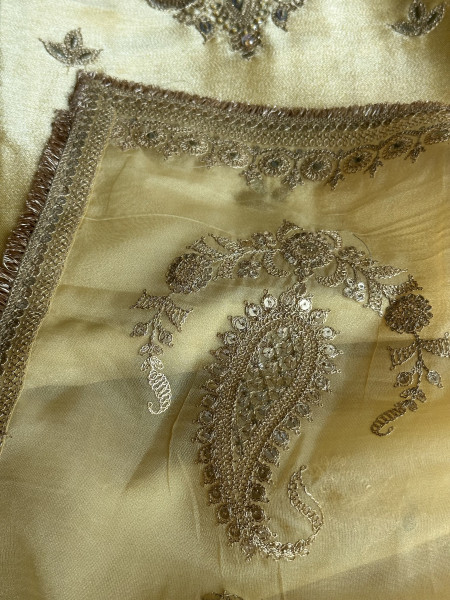 Aroha Yellow Paisley Dress Material