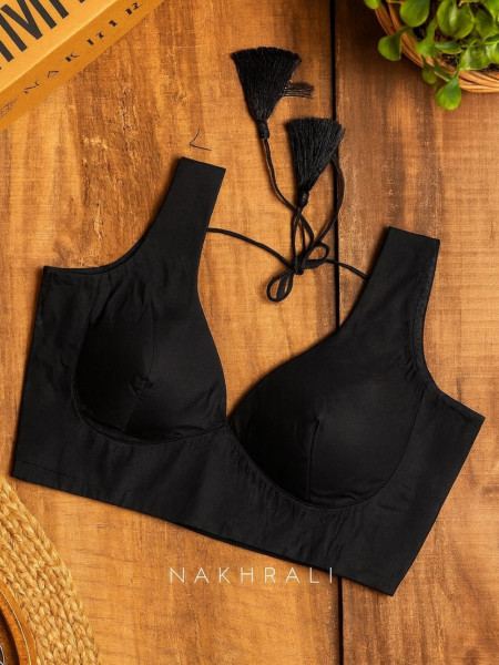 Chandini Black Cotton Silk Blouse