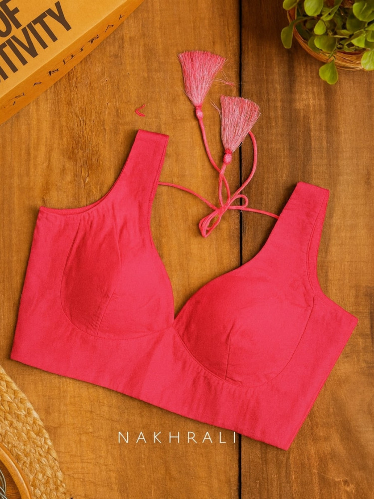 Image of Chandini Pink Cotton Silk Blouse