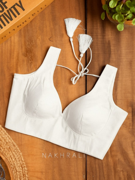 Chandini White Cotton Silk Blouse