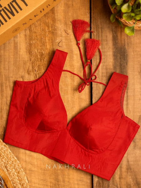 Chandini Red Cotton Silk Blouse