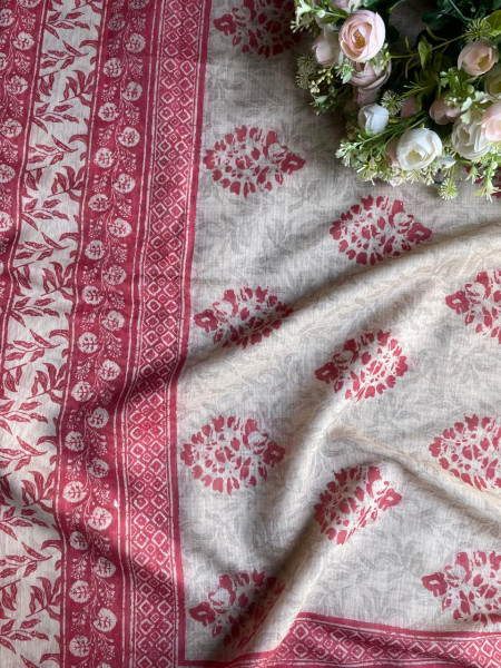 Gajari Printed Dress Material with Subtle Embroidered Detailing