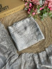 Silver Bloom Grey Embroidered Dress Material Set