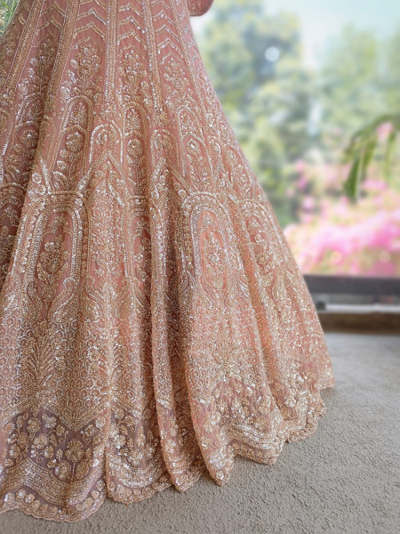 Zeenoora Pink Lehenga Set with Embroidery, Beads & Sequin Work