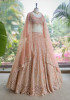 Zeenoora Pink Lehenga Set with Embroidery, Beads &amp; Sequin Work