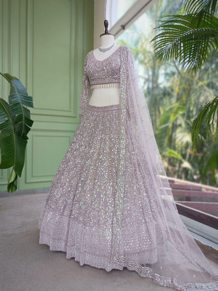 Dirgika Purple Lehenga Set with Embroidery and Sequin Work