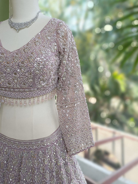 Dirgika Purple Lehenga Set with Embroidery and Sequin Work