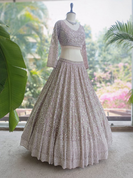 Dirgika Purple Lehenga Set with Embroidery and Sequin Work